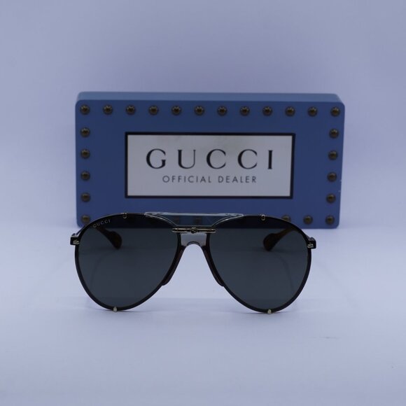 Gucci GG0740S 001 Aviator Sunglasses – Gold\Grey - Picture 2 of 11